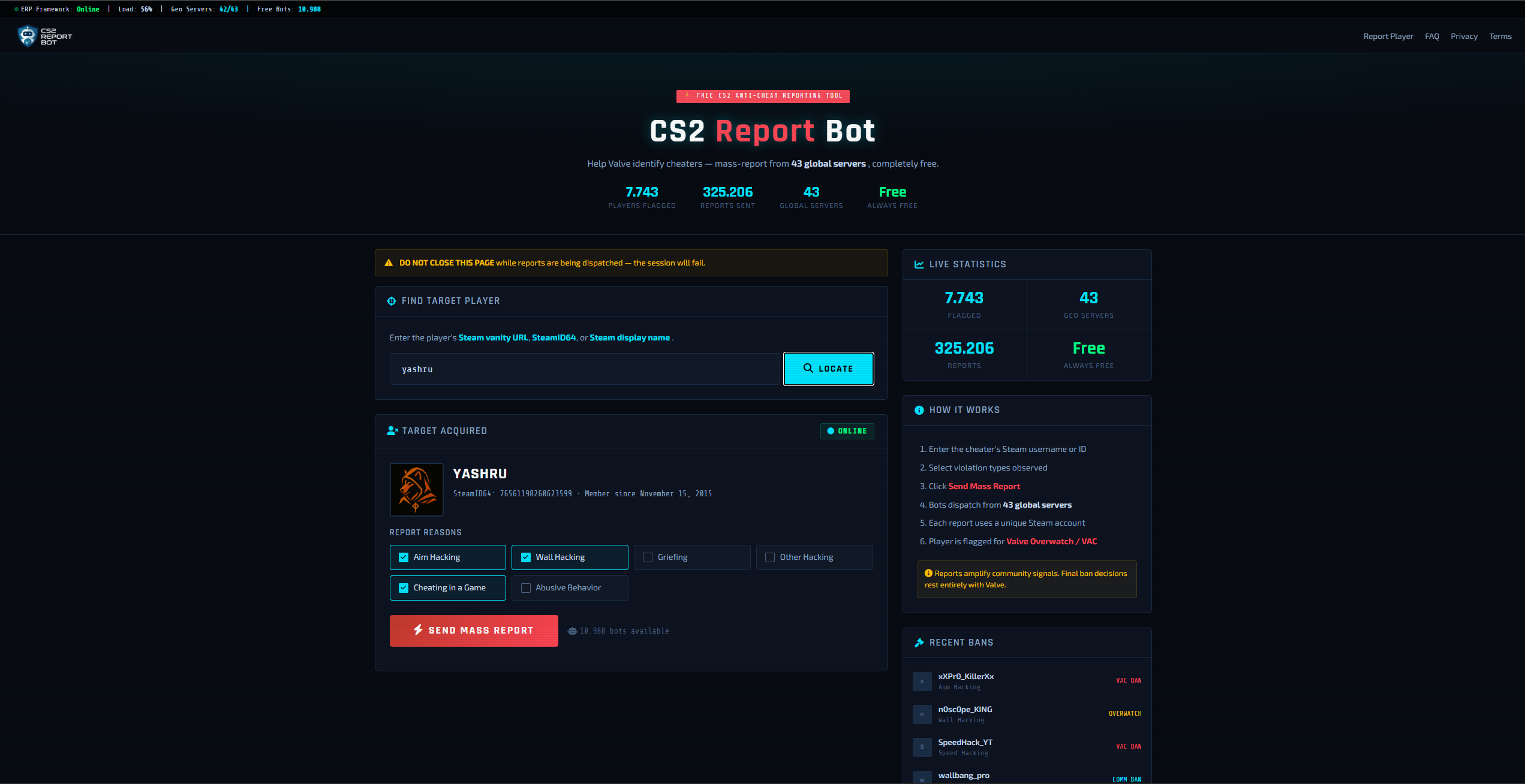 CS2 Report Bot